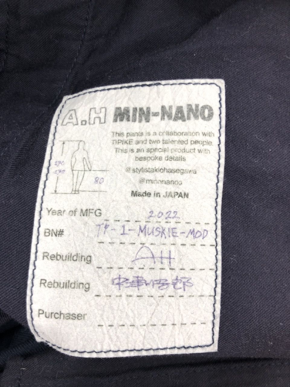 MIN-NANO+TIPIKE+A.H MUSKIE 改 L ネイビー - WHYNOT - メルカリ