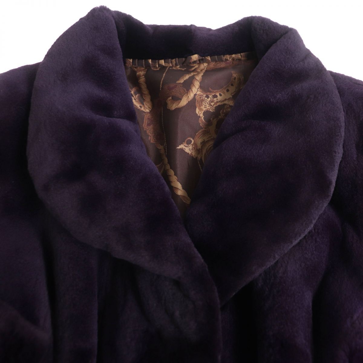毛皮 ミンク SAGA MINK サガミンク パープル 裏地 総柄 Fサイズ 毛皮 ミンク SAGA MINK サガミンク パープル 裏地 総柄 Fサイズ