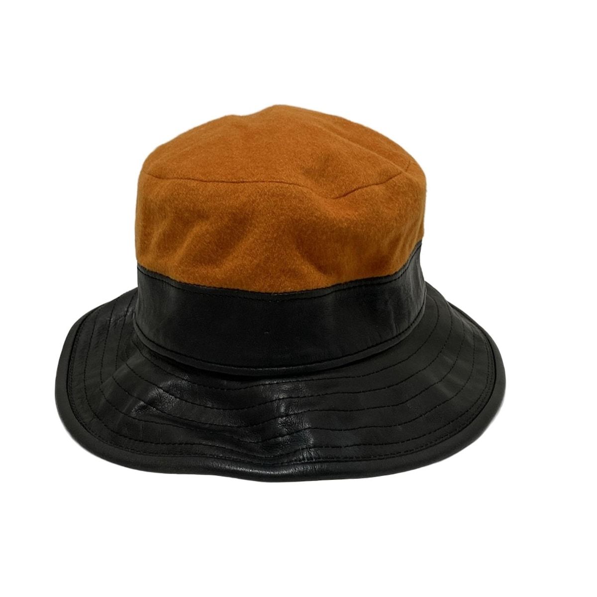 美品 モッチ エルメス MOTSCH HERMES バケットハット 57 MOTSCH HERMES(モッチ エルメス) ハット 57 - オレンジ×黒 異