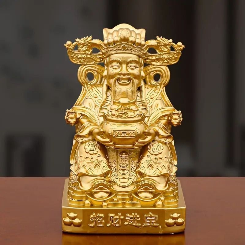 富の神 仏像 神 黄金 置物 オブジェ ゴールド 金 幸運 癒し 浄化
