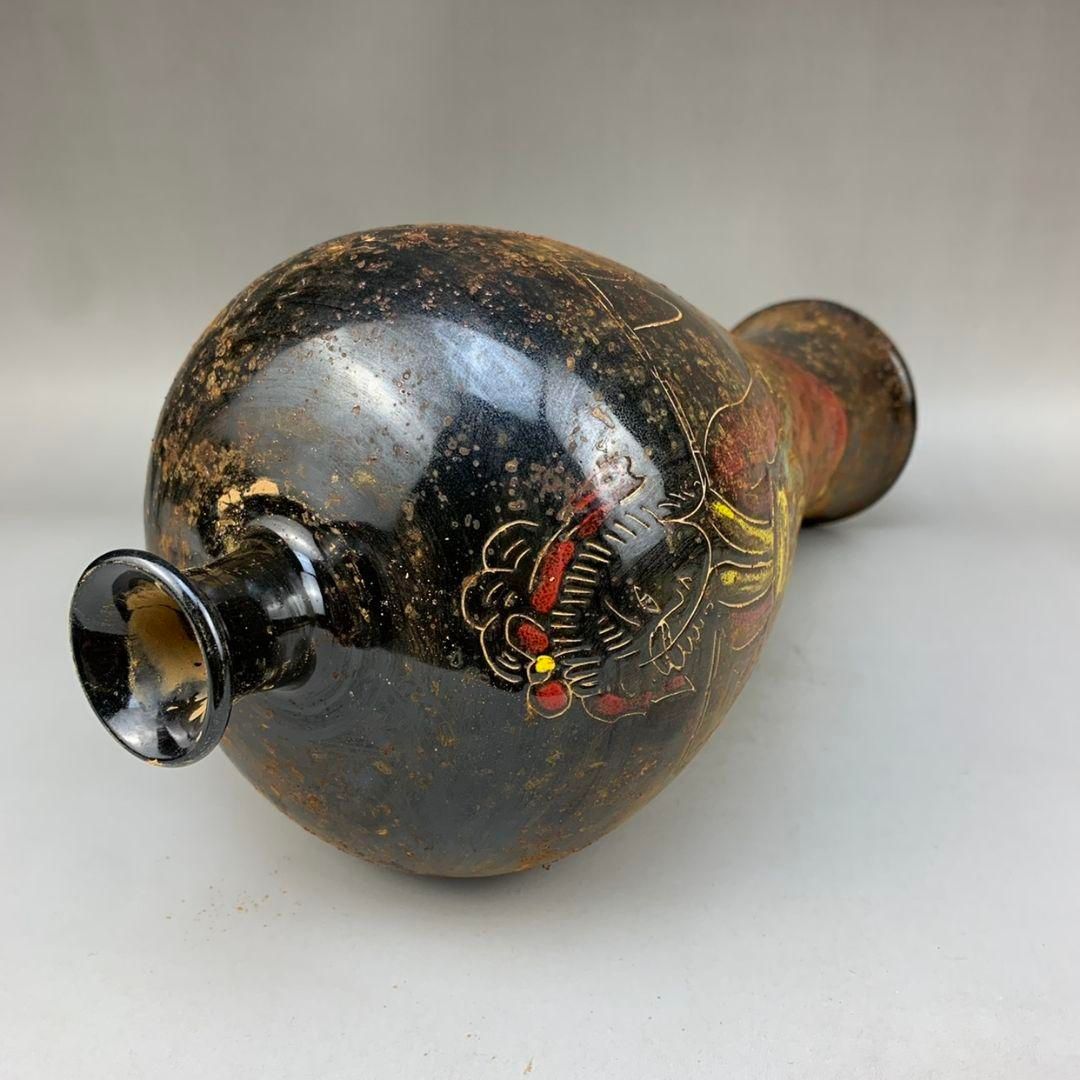 宋定窯 黒金侍女図梅瓶 現代工芸品 美術品 装飾品 置物 - メルカリ