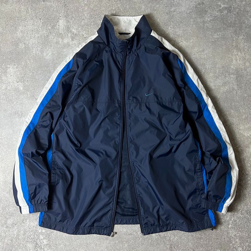 00s NIKE メッシュ ライナー付き フルジップ ナイロン ジャケット XXL