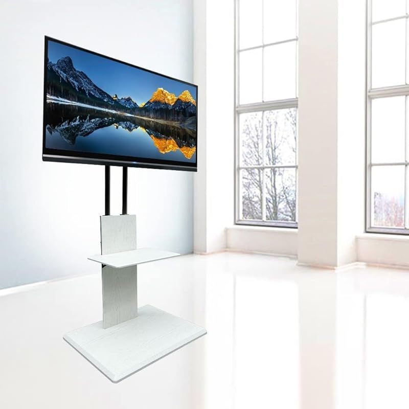 テレビ台 テレビスタンド TVスタンド 隠しキャスター付き 壁寄せ 棚付き 32～70インチ対応 耐荷重55kg VESA規格対応 高さ調節 左右調節 家用 展示用 テレビボード ハイタイプ 省スペース 自立式 おしゃれ テレビラック 収納 コーナー (ホ 0