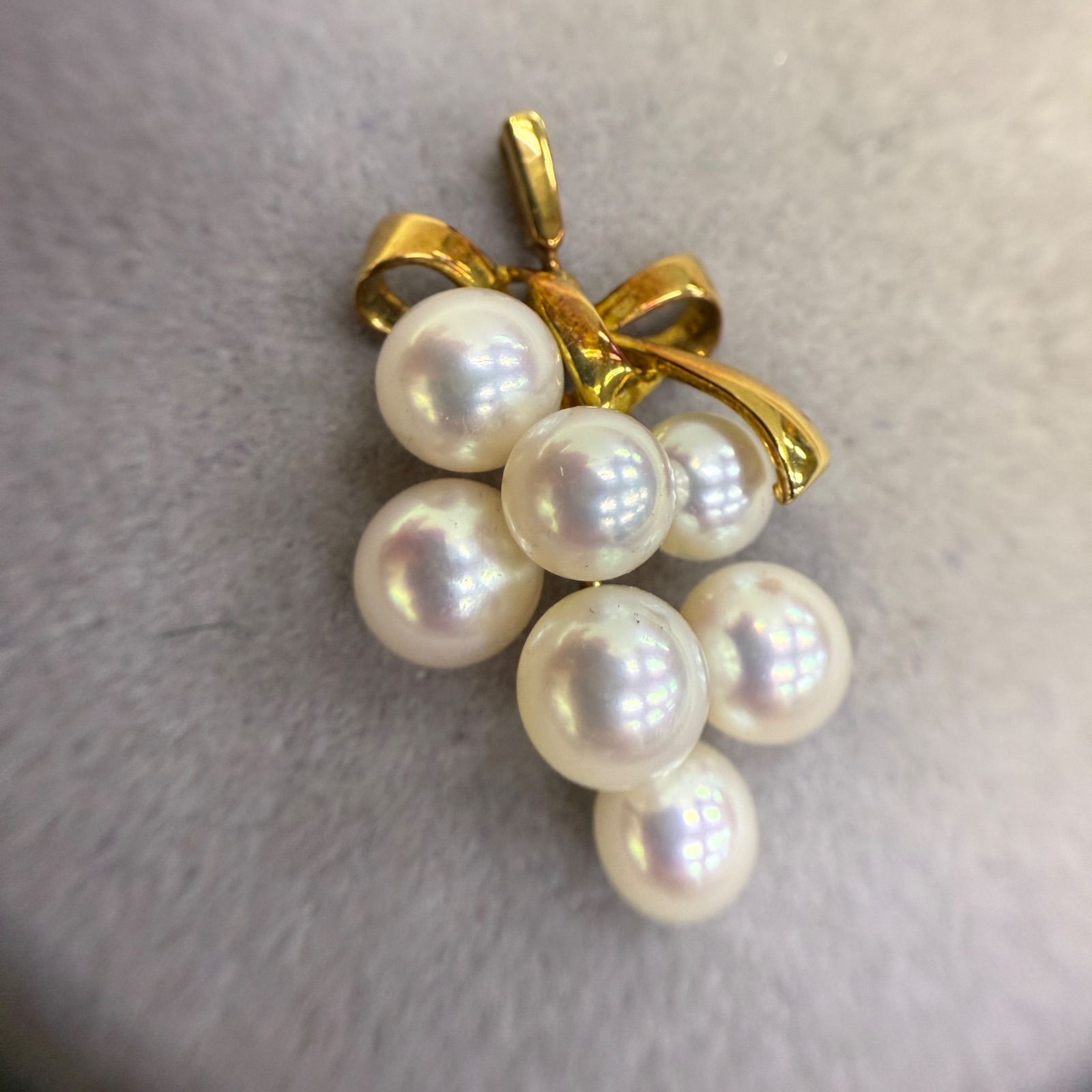 ☆ミキモト ペンダントトップ☆リボン ブドウ MIKIMOTO K18 18金 750