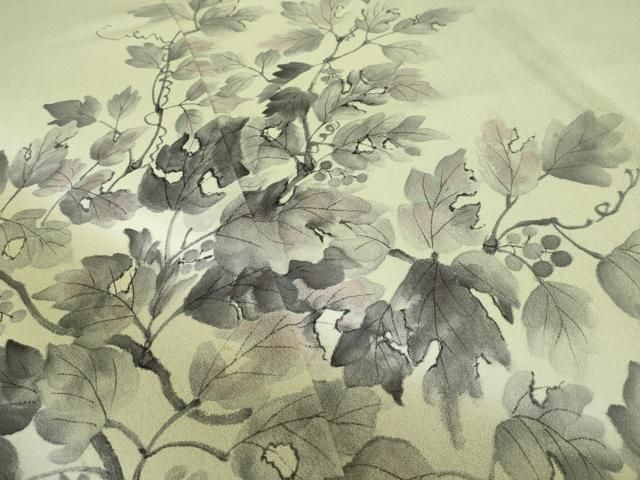 平和屋本店■極上　銕三染入　訪問着　手描き　山葡萄　暈し染め　逸品　CZAA2495s5 平和屋本店□極上 銕三染入 訪問着 手描き 山葡萄 暈し染め 逸品