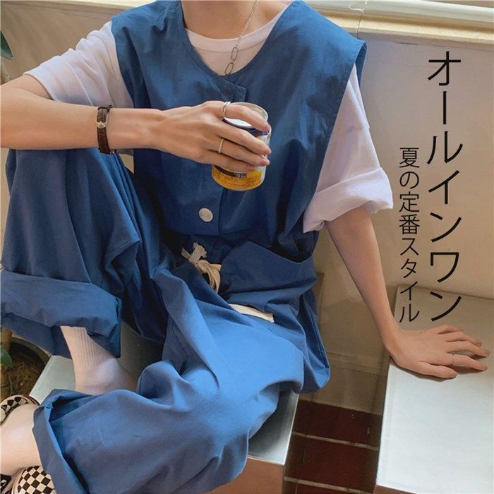 サロペット レディース ボトムス ノースリーブ ゆったり オールインワン オーバーオール つなぎ サロぺ パンツ コンビネゾン 体型カバー 大きいサイズ 大人 抜け感 リラックス カジュアル 9分丈 ワイド ワイドシルエット BfAS302
