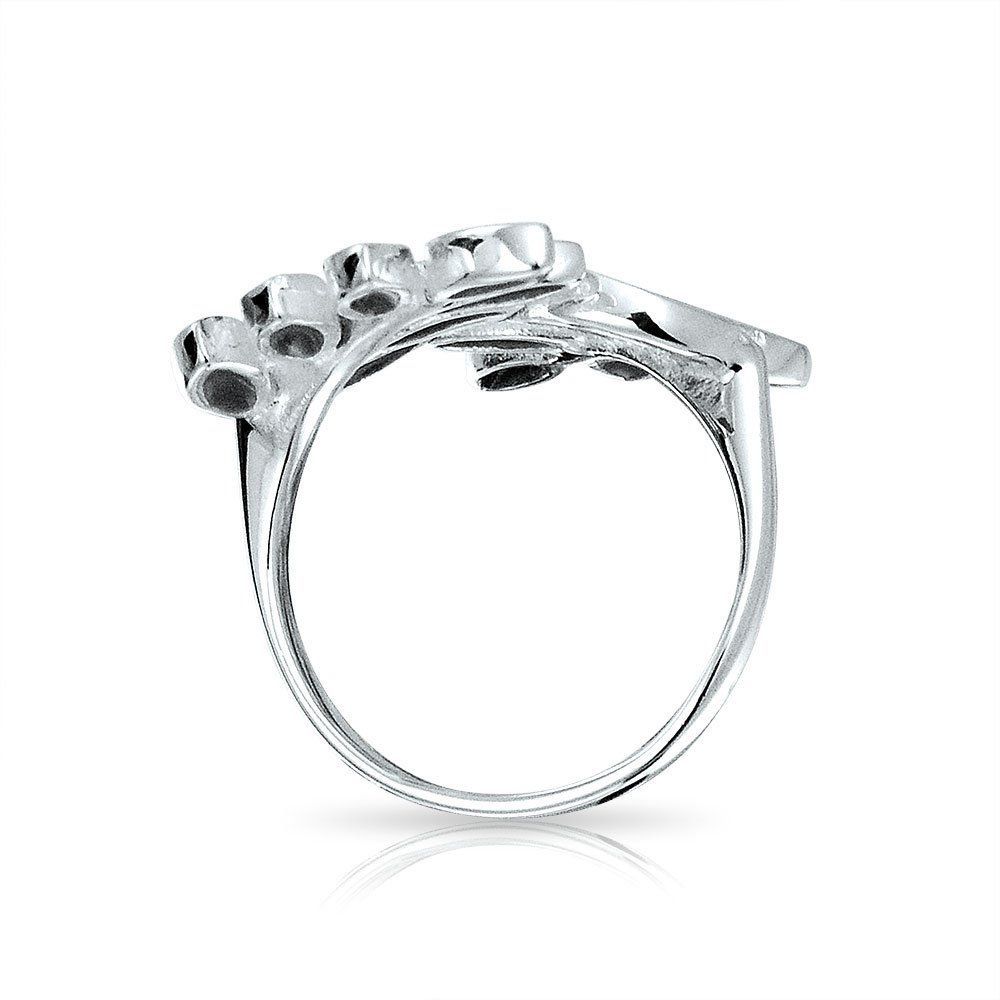 ウェスタンジュエリー 女性用ティーン バイパスアバロンリング .925 アイビーローレルバインリーフ ネイチャーラップ Sterling レインボーシェル Silver ネイチャーアイビー