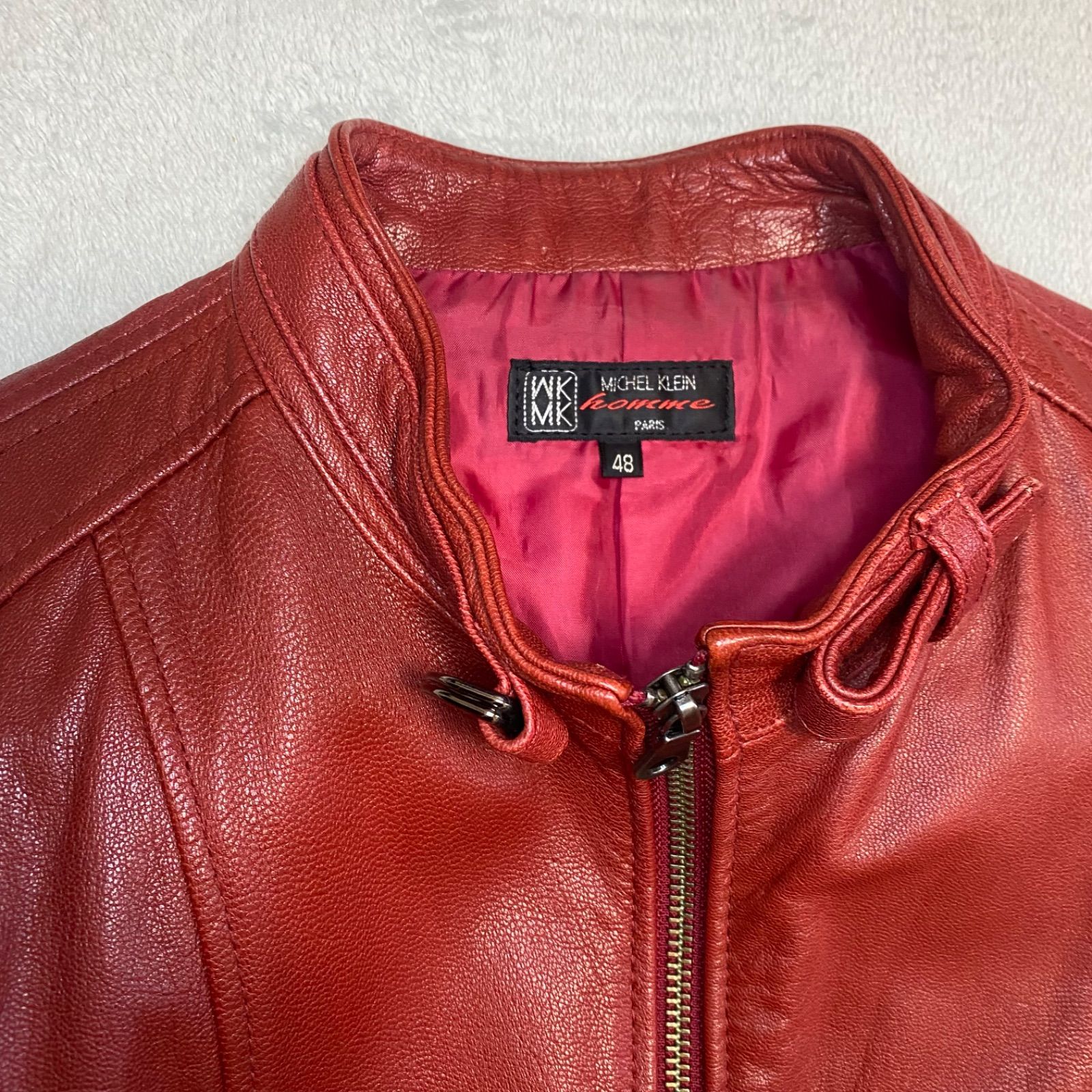 MICHEL KLEIN HOMME】ミッシェルクランオム 希少カラーレザー ワイン