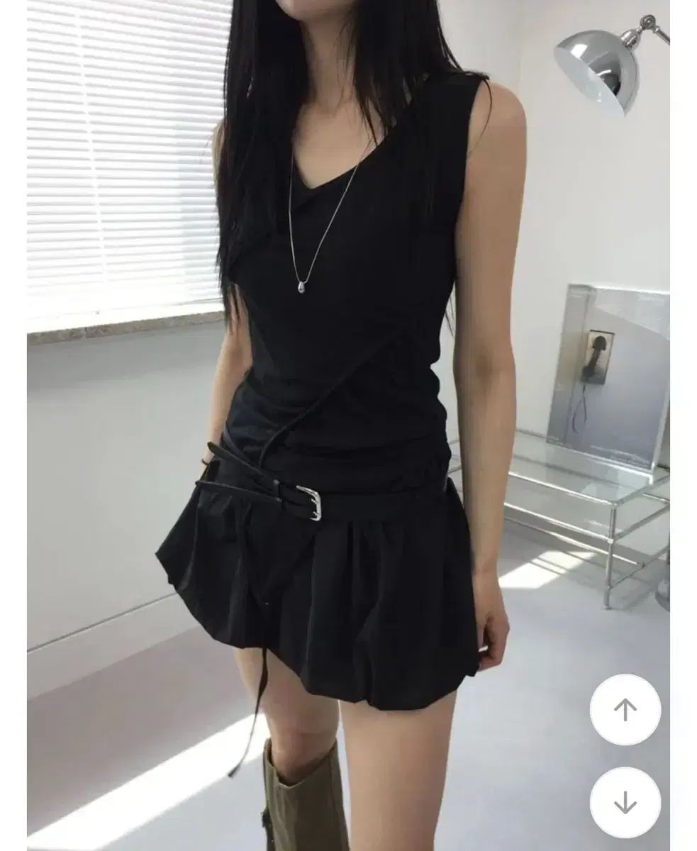  EEYU コーディネートセット 2 Way ニット フーディー バルーンスカート シャーリングナシ 長袖 カーディガン ボレロ アンサンブル