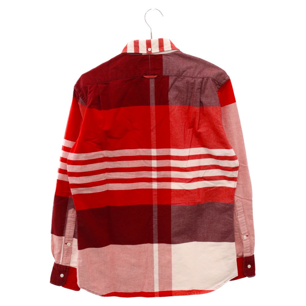 THOM BROWNE (トムブラウン) 4BAR ボタンダウン 長袖チェックシャツ