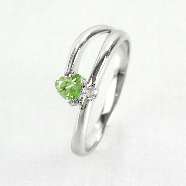 ペリドット リング 指輪 プラチナ Pt900 カラーストーン 誕生石 ハート レディース 一粒 クリスマス 2024 冬 指輪 プラチナPT900 マルチカラー パヴェリング エメラルド ペリドット