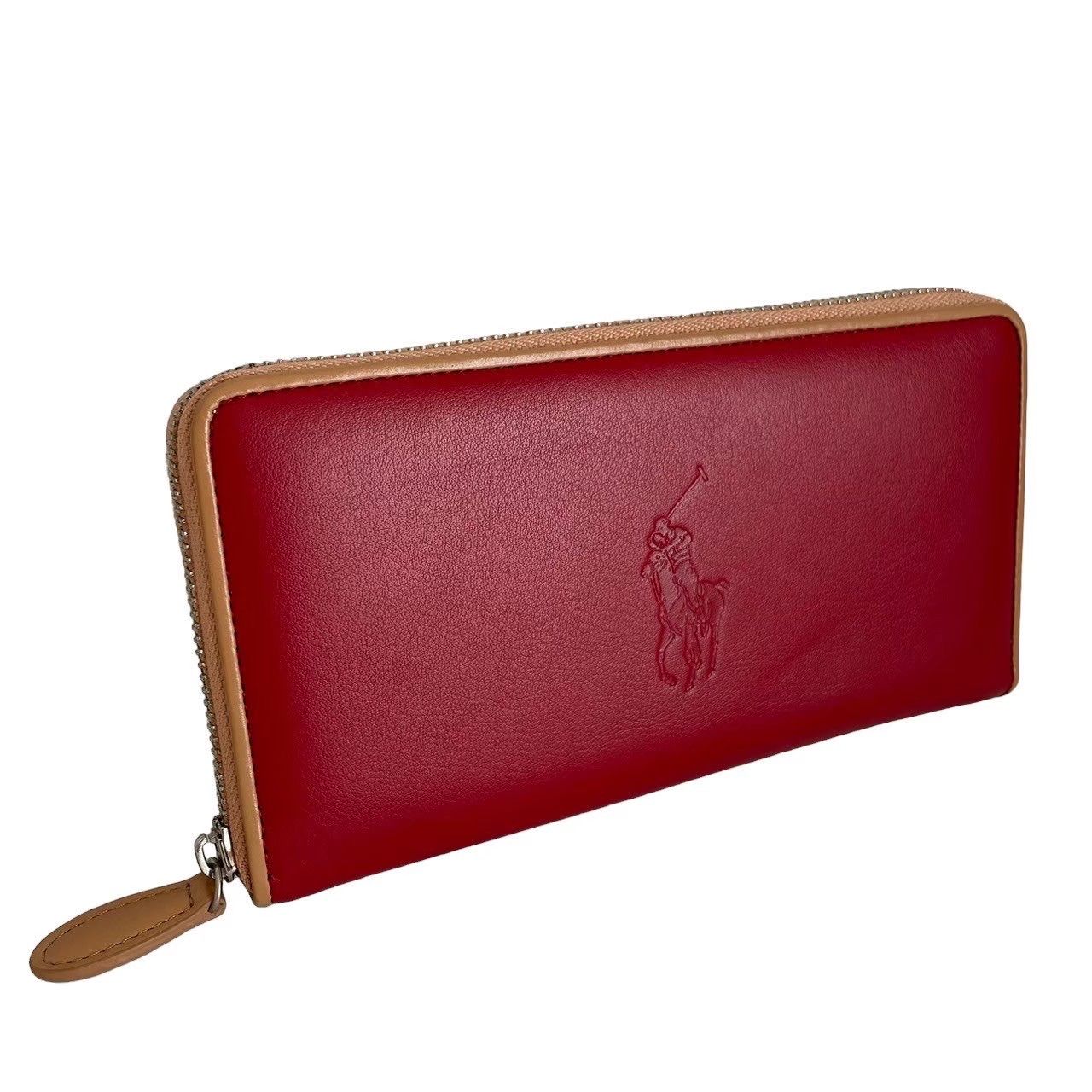 未使用品 ラルフローレン 長財布 未使用 Ralph Lauren ラルフローレン 長財布 赤 ラウンド