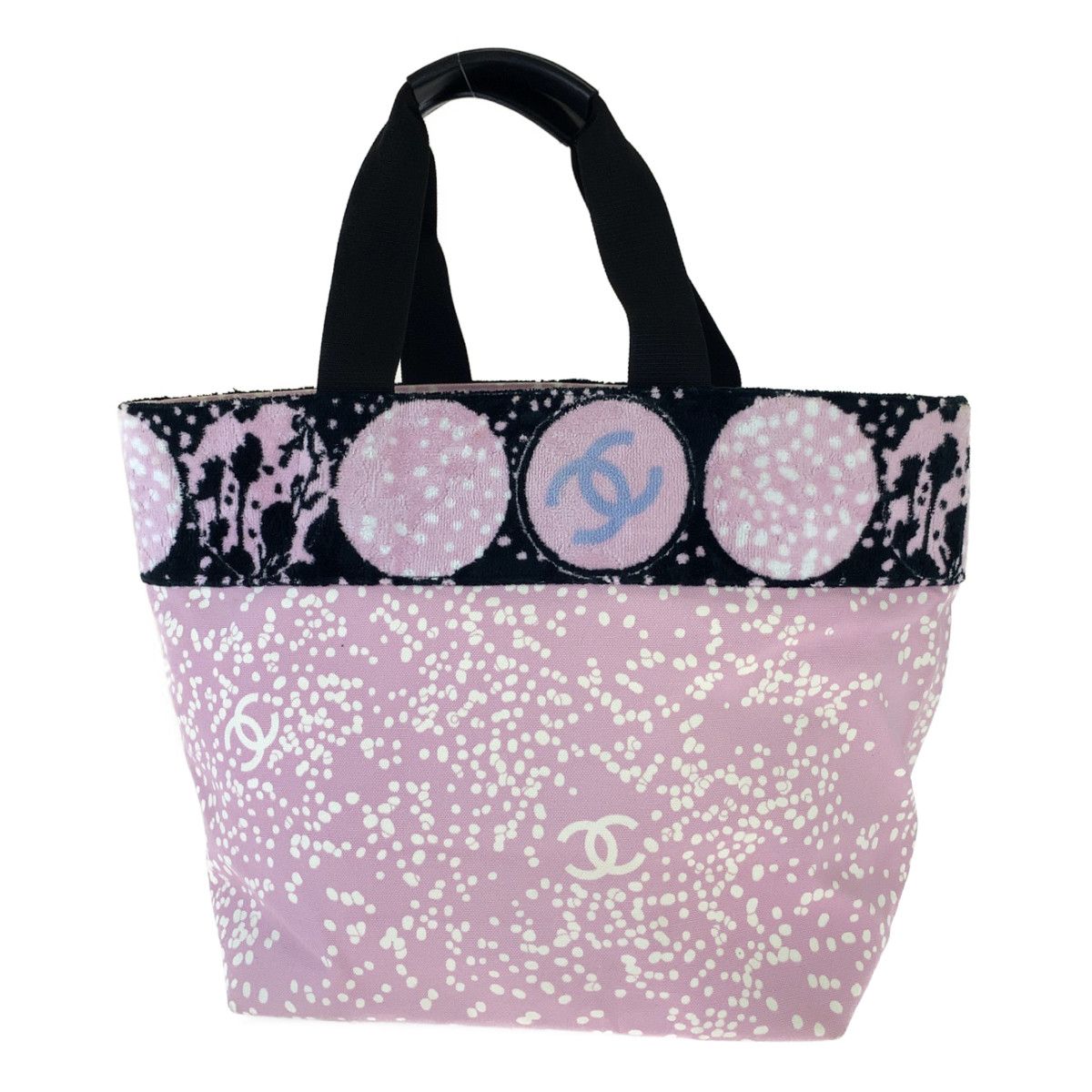 美品 CHANEL シャネル ハイサマー ココマーク ピンク ブラック 