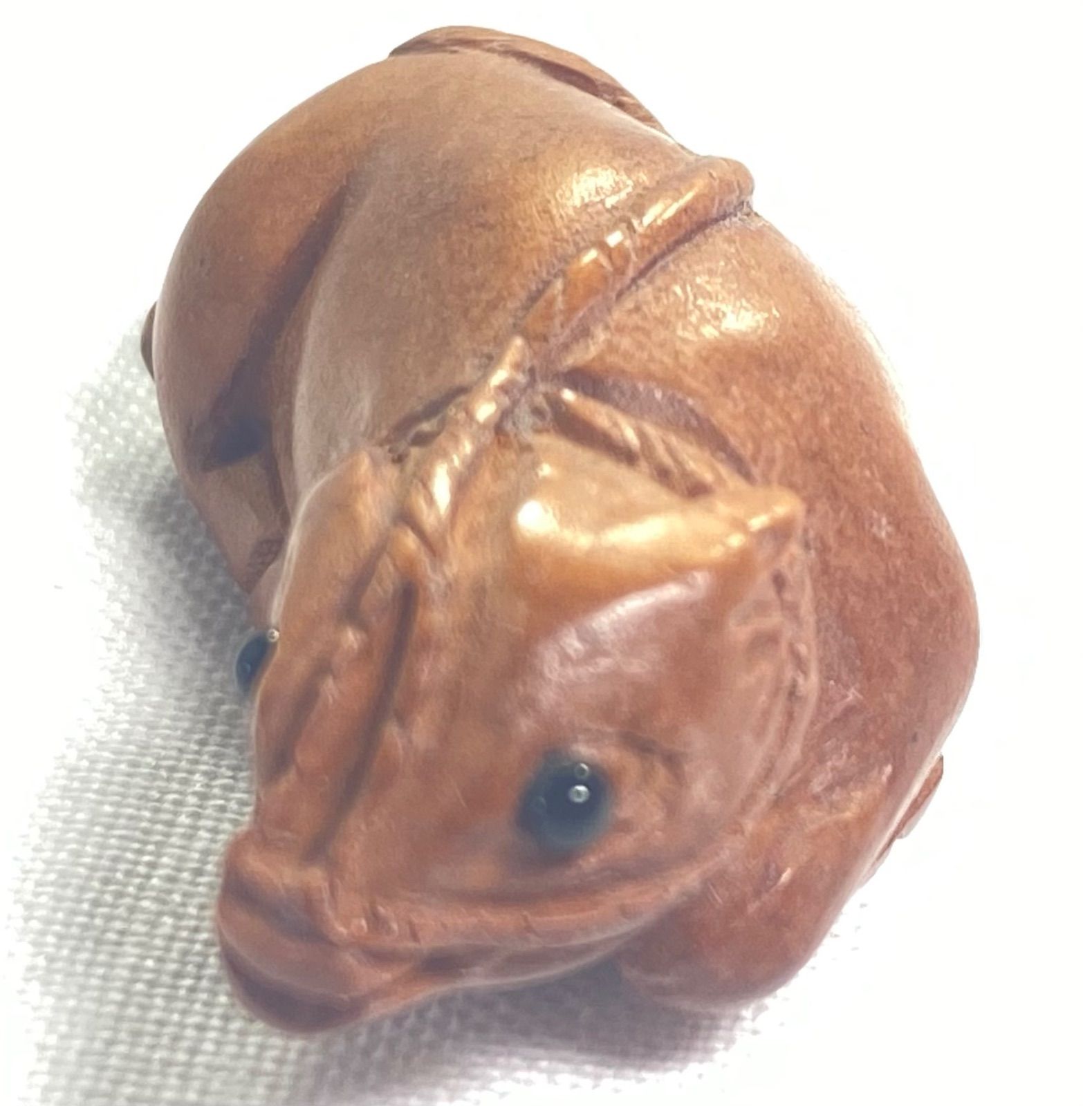 置物　柘植　ニワトリ　黄楊繊細彫刻　木製 751-223-1.jpg