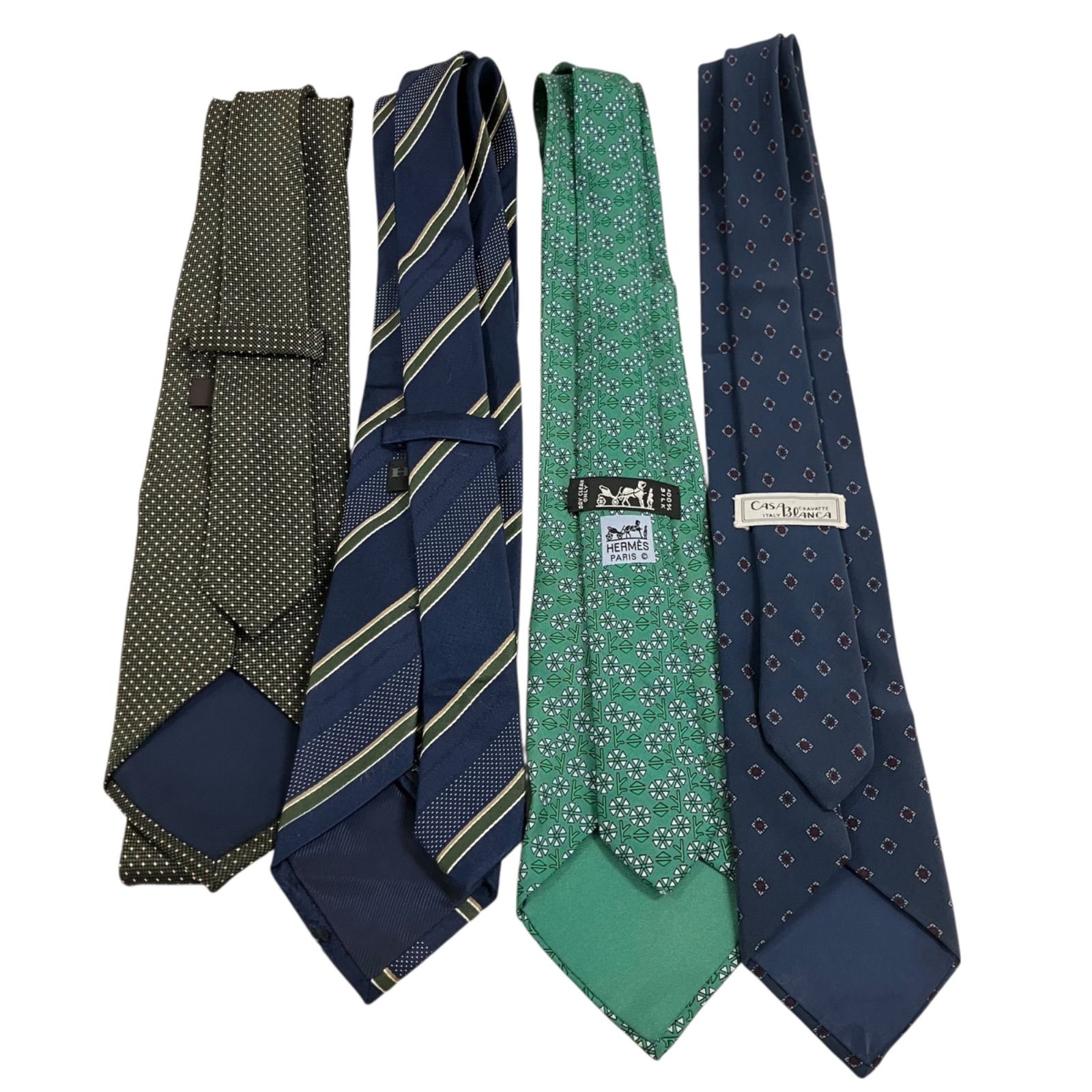 NK11【まとめ売り】HERMES HILTON等 メンズネクタイ 4点セット