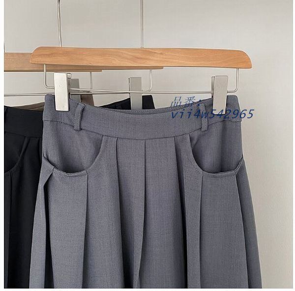 大人キュロットスカート パンツ マキシ丈 ロング丈 タックフグレー ベージュ通勤通学20代30代40代50代60代 vii4w542965 DECORATOM_COM_BR