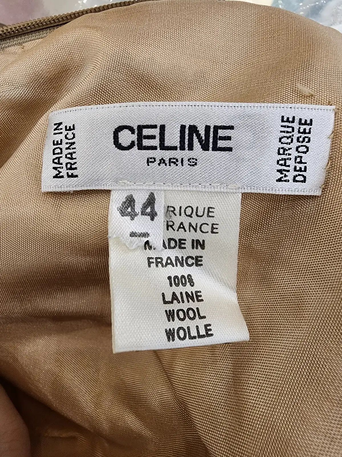 CELINE セリーヌ スカート ゴールドチェーン✨ウール タック プリーツ Celine(セリーヌ) プリーツ レディース ウール スカート