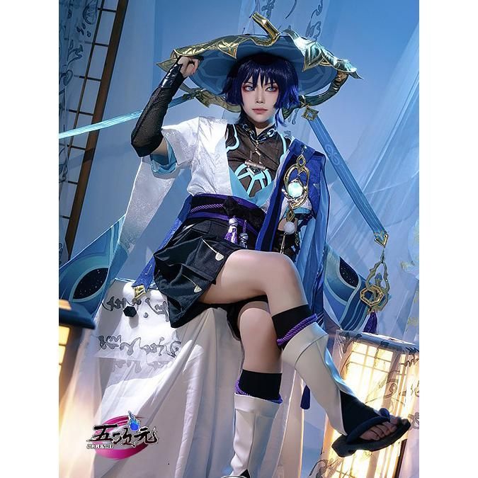 五次元 基萌 原神 コスプレ スカラマシュ放浪者 衣装 笠込み ウイッグ 武器 追加可 ft251694