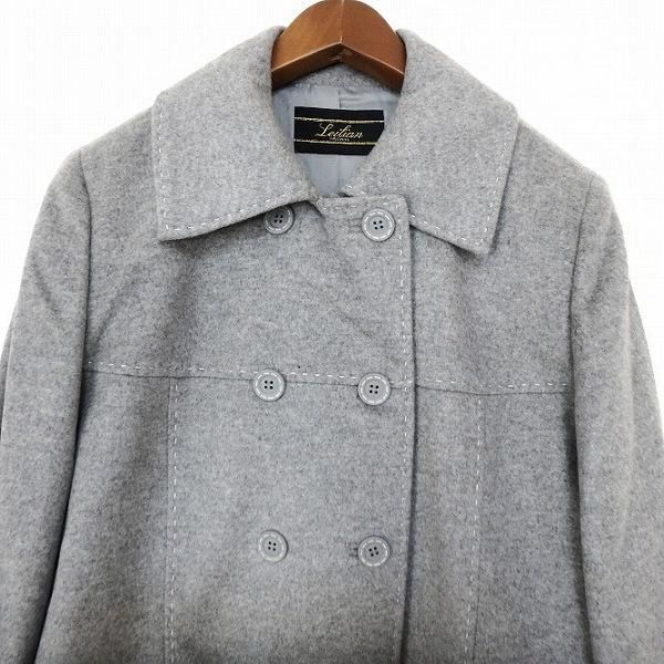 wnc レリアン Leilian コート 11 グレー ジャケット ショート ステッチ