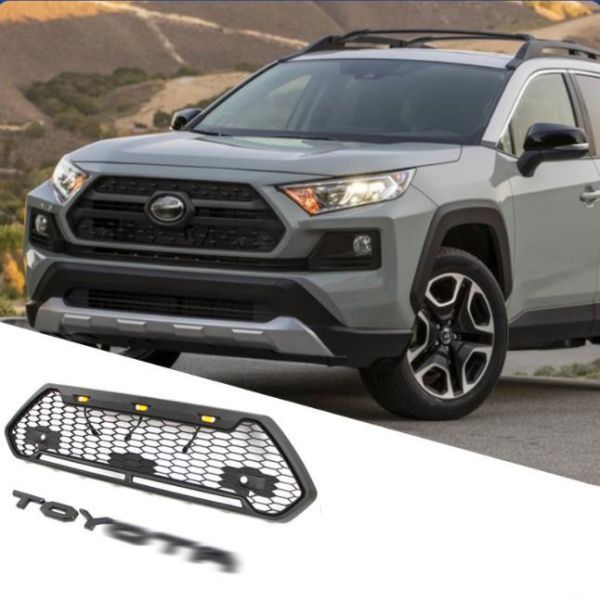トヨタ RAV4 アドベンチャー 50系 2019年- LED付き フロントグリル グリル フロントガーニッシュ 外装カスタム