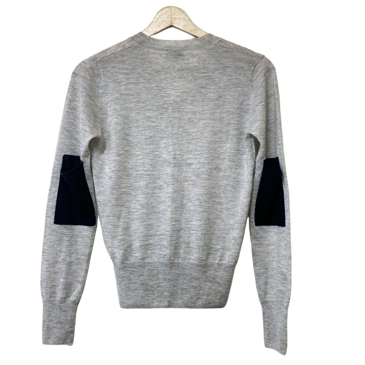 JOSEPH ジョセフ 長袖セーター サイズS レディース - ライトグレー×ダークネイビー Vネック