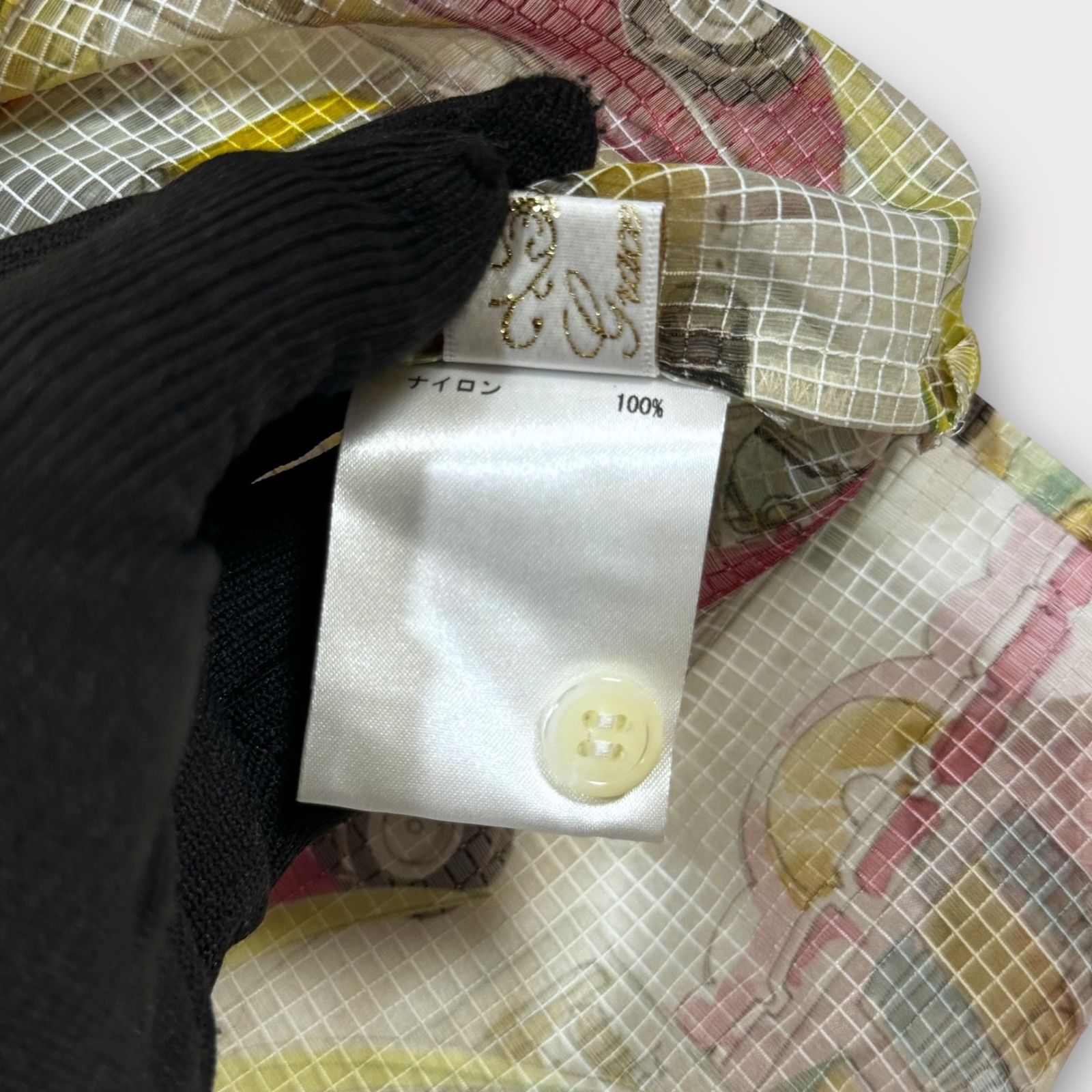 超美品！GRACE CONTINENTAL Grace Classリップストップ プリントシャツ 