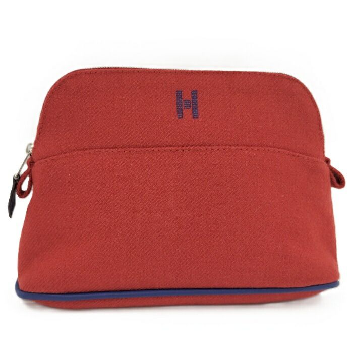 HERMES ボリードポーチ20 キャンバス レッド系 - メルカリ