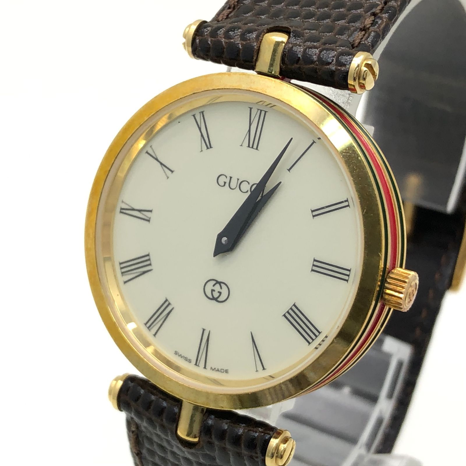 稼動品　GUCCI ゴールド アイボリー 文字盤　シェリーライン　腕時計 GUCCI グッチ シェリーライン アイボリー×ゴールド クォーツ