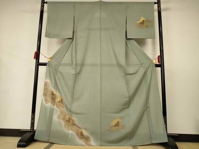 平和屋着物＊夏物 色無地 絽 草花紋紗 東雲色 正絹 逸品 未