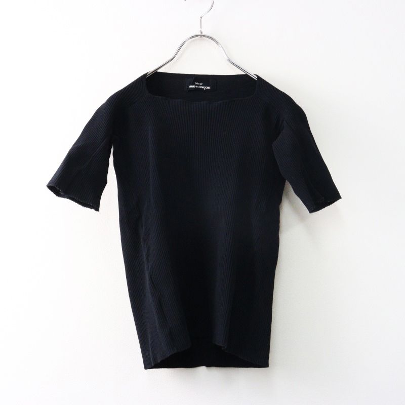 トリココムデギャルソン tricot COMME des GARCONS AD1998 Tシャツ ラインプリント 半袖 カットソー 黒 ブラック F IBO76 レディース tricot COMME des GARCONS（トリココムデギャルソン
