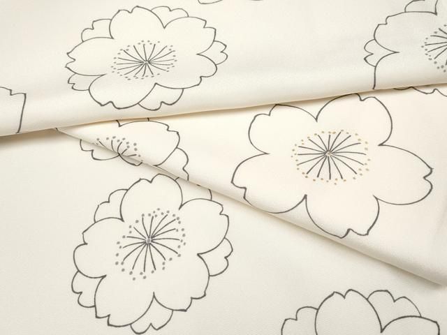 平和屋着物 上 小紋 舞桜文 金彩 白地 CYAA3289s5