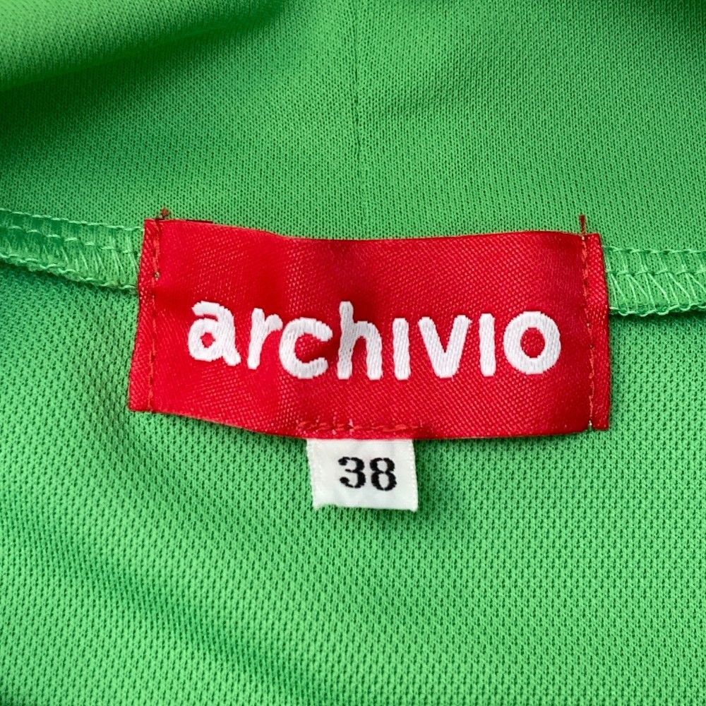 サイズ：38 ARCHIVIO アルチビオ 襟付き 長袖Tシャツ グリーン系