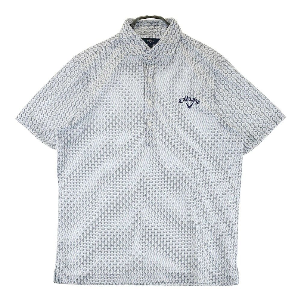Callaway キャロウェイ 半袖 ストライプ ポロシャツ メンズ L 状態良好 中古 送料込み callaway ストライプ 半袖ポロシャツ MゴルフウエアM レディース