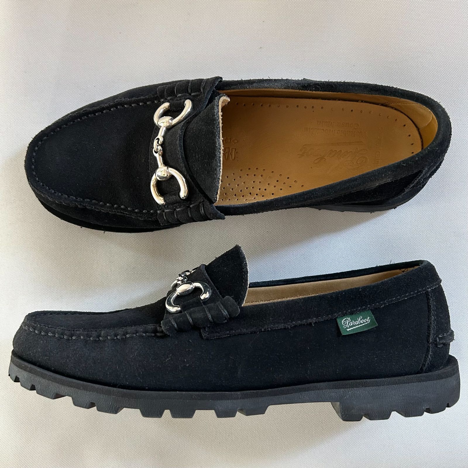 Paraboot パラブーツ ユナイテッドアローズ別注 UK5 ビットローファー スウェード ブラック 黒 1021