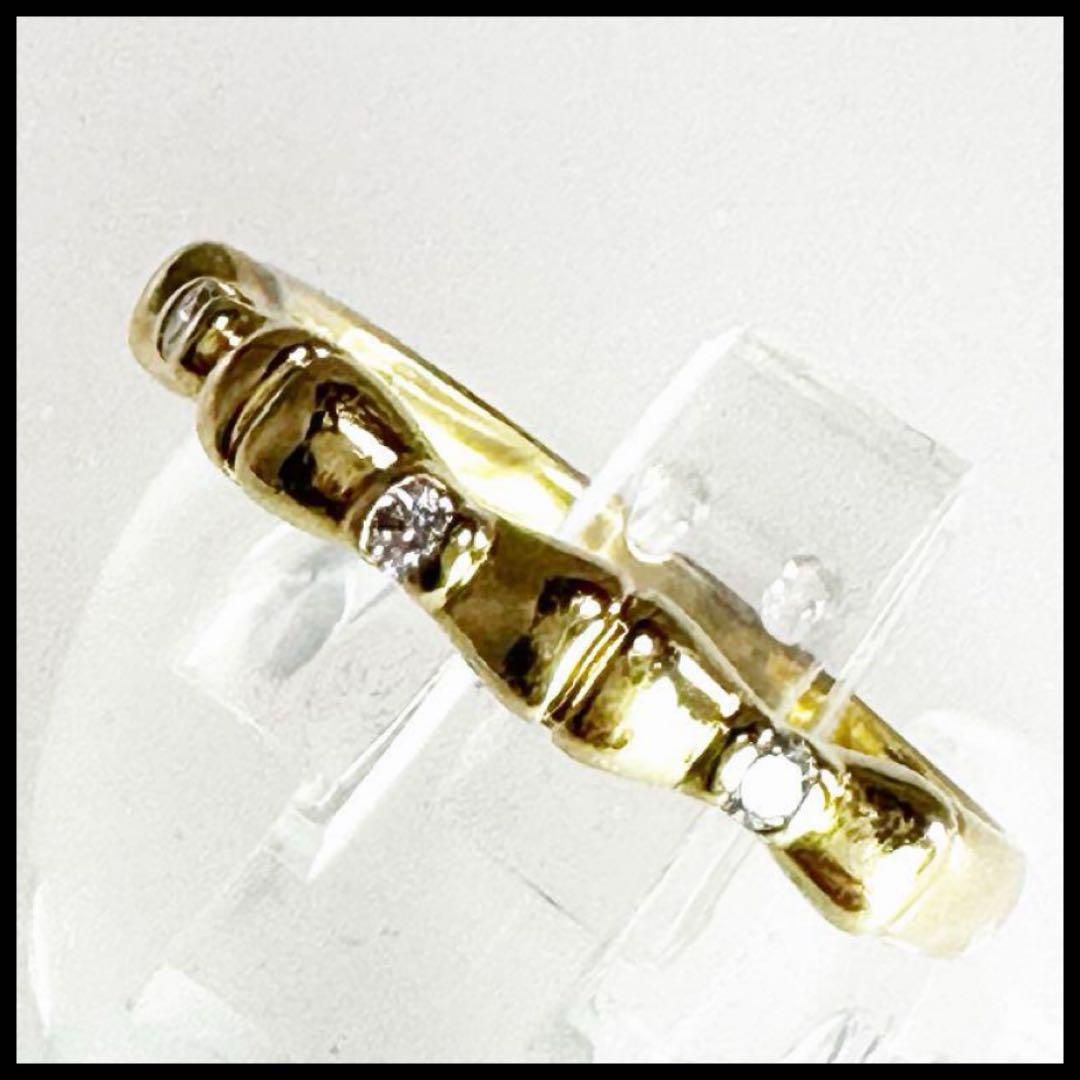 K18YG リナリッチリボン ダイヤモンド 17号 総重量3.71g