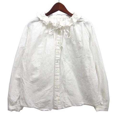 ネストローブ nest Robe コットン リネン ダンガリー フリル シャツ 長袖 2025AW オフホワイト 白 F 01234-1469