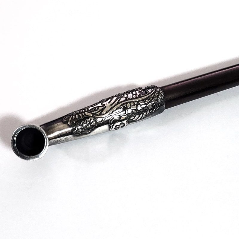 浅草煙管昇り龍七寸 喫煙具 きせる TSUGE 銀色鍍金仕上げ キセル