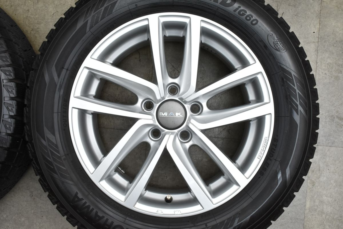最新型 シャラン 純正サイズ MAK 16in 6.5J 33 PCD112 ヨコハマ アイスガード iG60 215|60R16 パサート ザ ビートル アウディ Q2