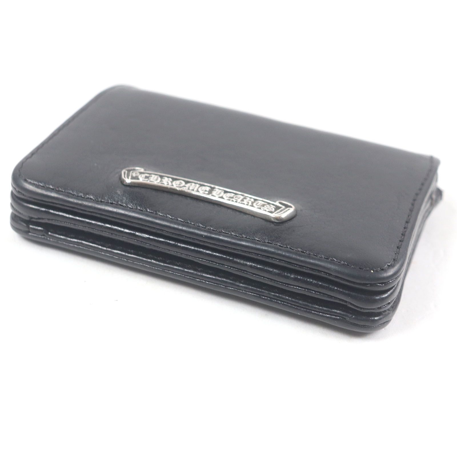 良品□CHROME HEARTS クロムハーツ レザー スクロールラベル ロゴ  