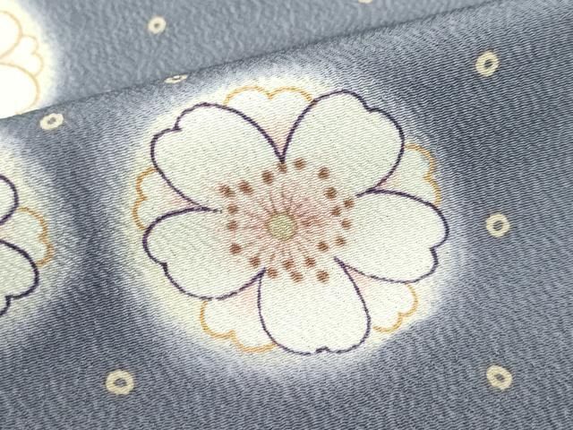 平和屋着物＊夏物 小紋 紗 色紙風景文 洗える着物 AAAY6714sx 平和屋着物