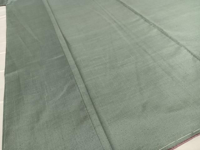 平和屋着物○上質な紬 色無地 錆鉄御納戸色 ロング丈 正絹 逸品