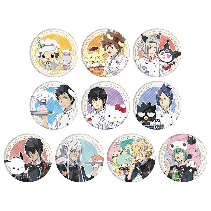 A3 家庭教師ヒットマンREBORN! x SANRIO CHARACTERS 02 [コラボイラスト] ホログラム缶バッジ[65mm] 金属 ZHBAT65-RES-02 10個入りBOX