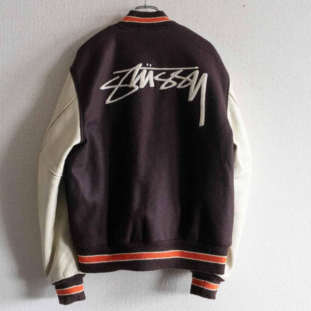 STUSSY【90s スタジャン】M オールド ステューシー 雰囲気抜群】STUSSY【90s スタジャン】M オールド ステューシー