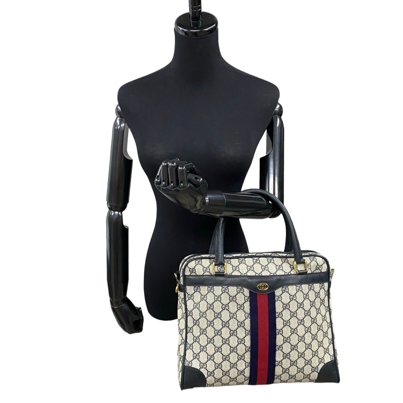 グッチ オールドグッチ ボストンバッグ ハンドバッグ 鞄 シェリーライン 極 美品 オールドグッチ シェリーライン レザー ボストンバッグ