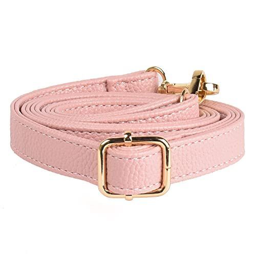 ピンク [Lelotte] ショルダーストラップ 細め バッグ用 単品 調節可能 付け替え 交換用 ショルダーベルト 革 (ピンク)