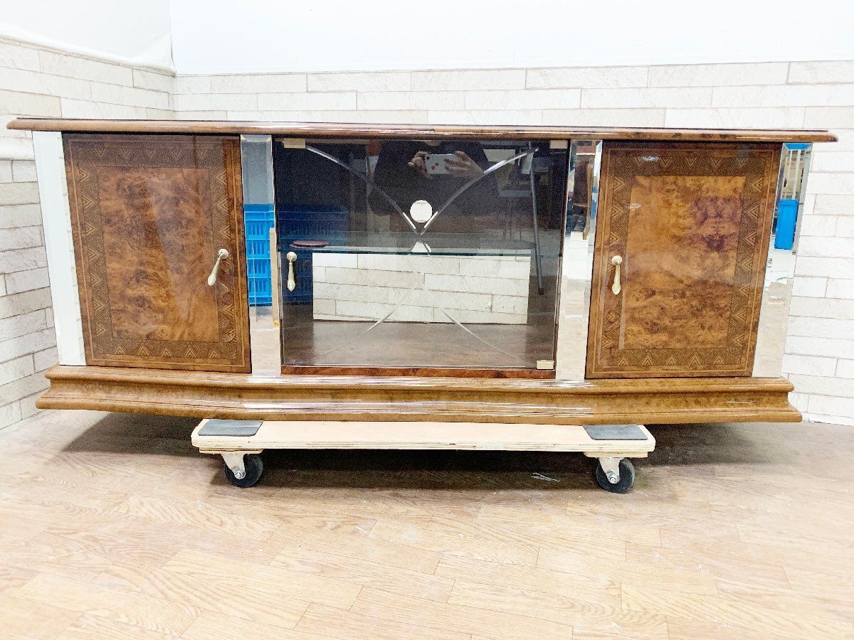 イタリア製 テレビ台 エディーローズ Eddie Rose ローボード TV台 収納 艶出し クラシック 飾り棚 畑1112