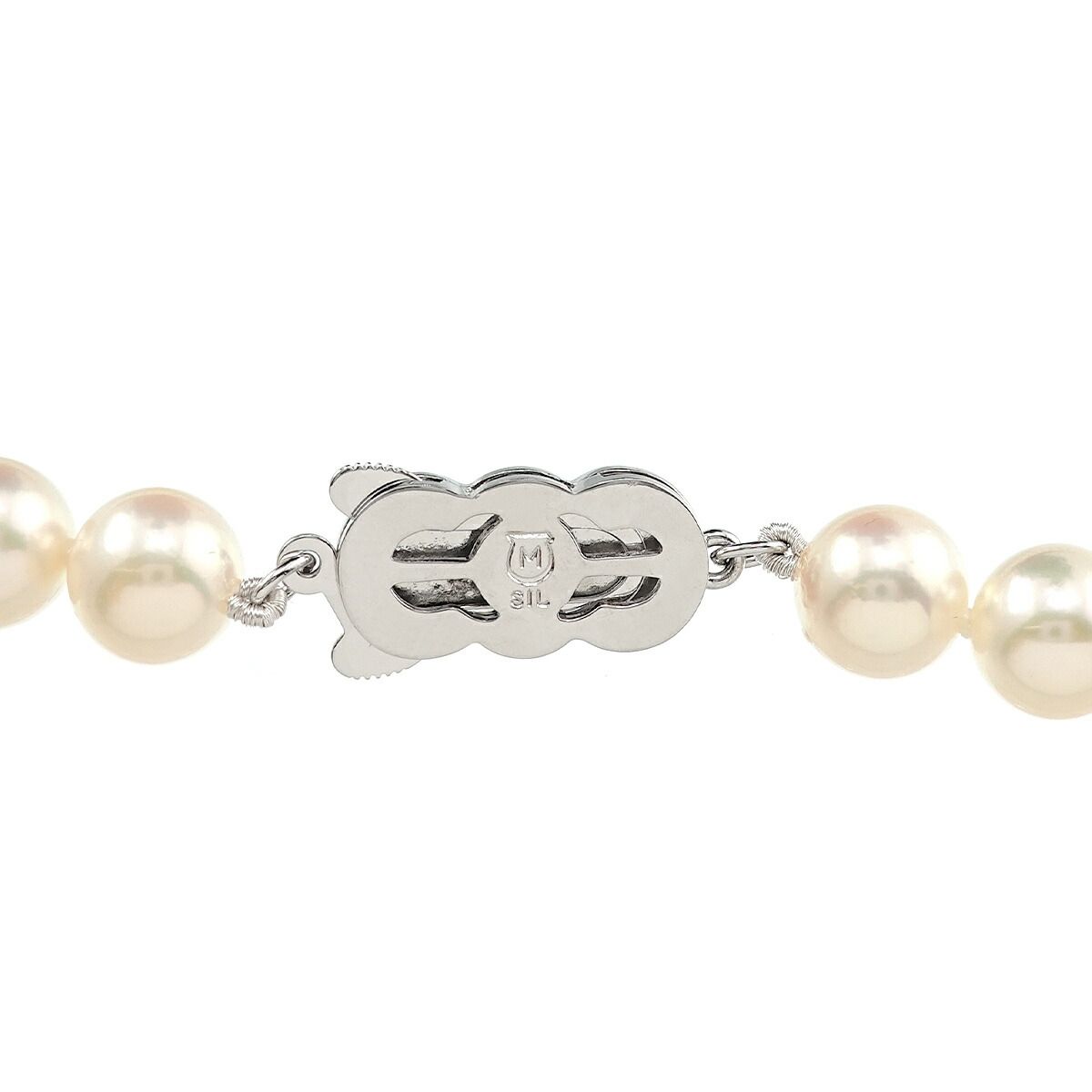 ミキモト MIKIMOTO アコヤ真珠 8.0-7.5mm ネックレス 43cm SV シルバー  