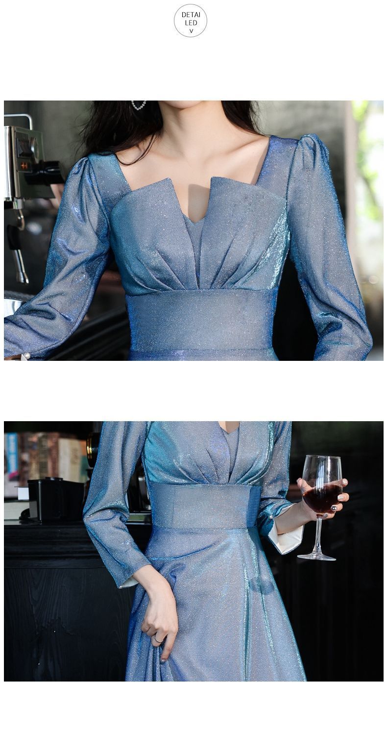 ドレス結婚式大人ワンピース長袖ロングドレスパーティードレスウエディングドレス上品袖あり演奏会フォーマルミ結婚式ドレス