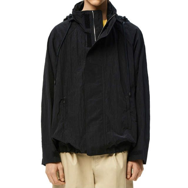 新品 LOEWE ロエベ 22AW イタリア製 HOODED TEXTURED NYLON PARKA 