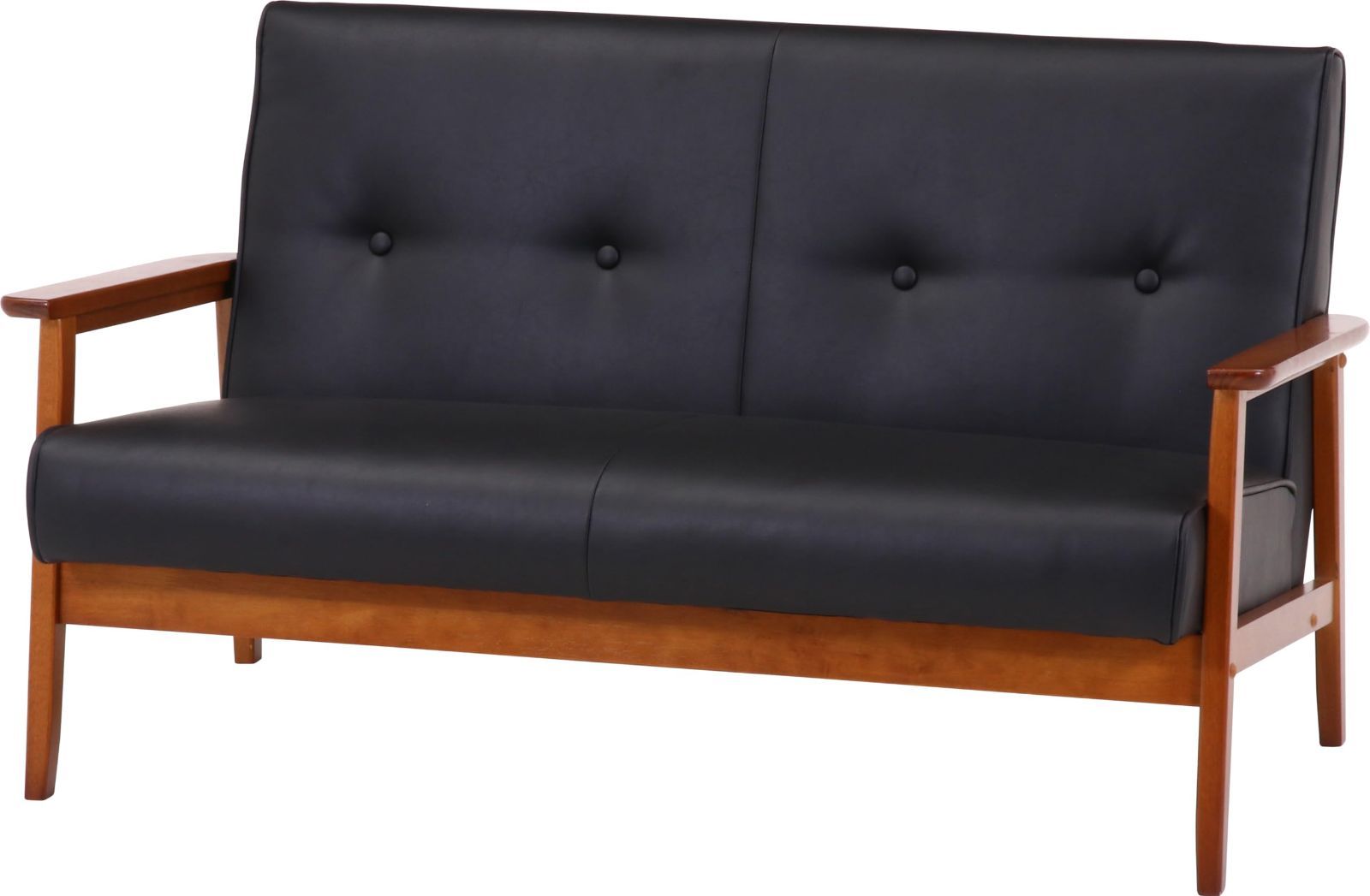 2人掛け ソファー ダークブラウン ソファ 3人掛け ファブリックグレー